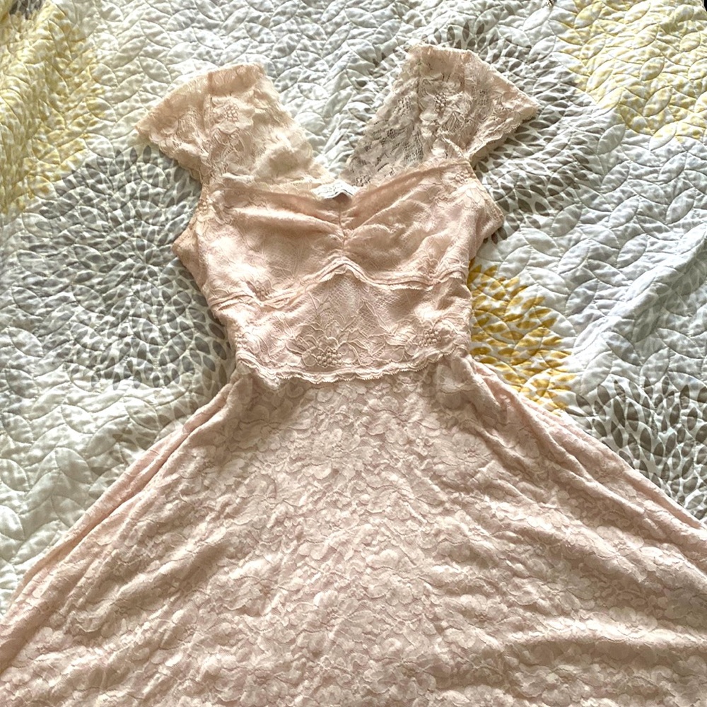 A&F Blush Lace Mini Dress